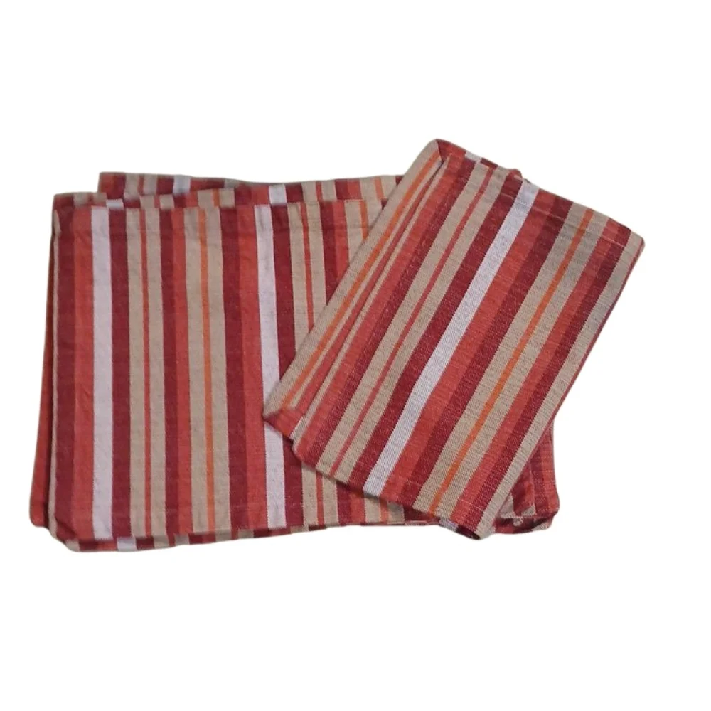 Set Of Six Striped Placemats